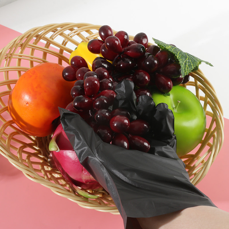 Goede temperatuurbestendigheid Zwarte TPE-handschoenen (stippenpatroon)