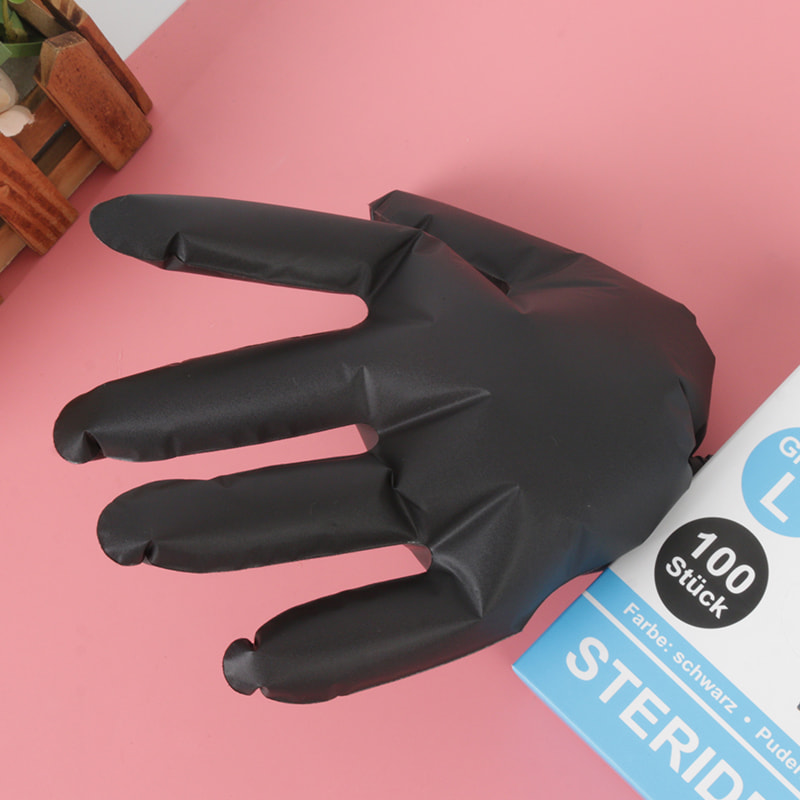 Goede temperatuurbestendigheid Zwarte TPE-handschoenen (stippenpatroon)