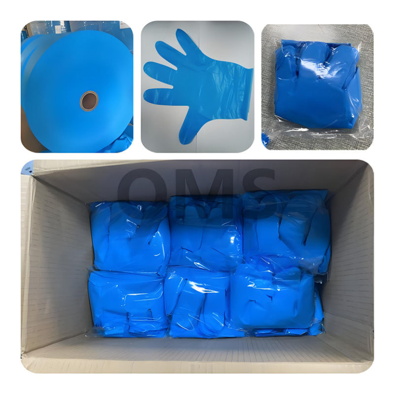 Chemische bestendigheid Blauwe TPE-handschoenen (matte textuur) Chemische bestendigheid Blauwe TPE-handschoenen (matte textuur)